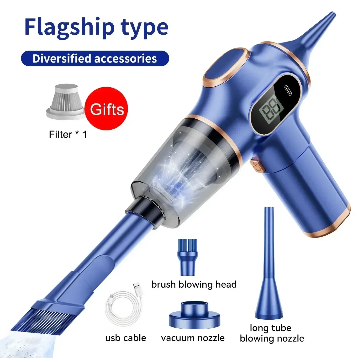 Xiomi 9500000Pa Handheld Wireless Vacuum Cleaner Cordless Portable Cleaning Versatile Home and Car Use Bigsuction Vacuum Cleaner Blue 1 Pcs Filter Magic Electronics Sa1d911db2f8c4348ba301dfcac8f8134C Blue 1 Pcs Filter