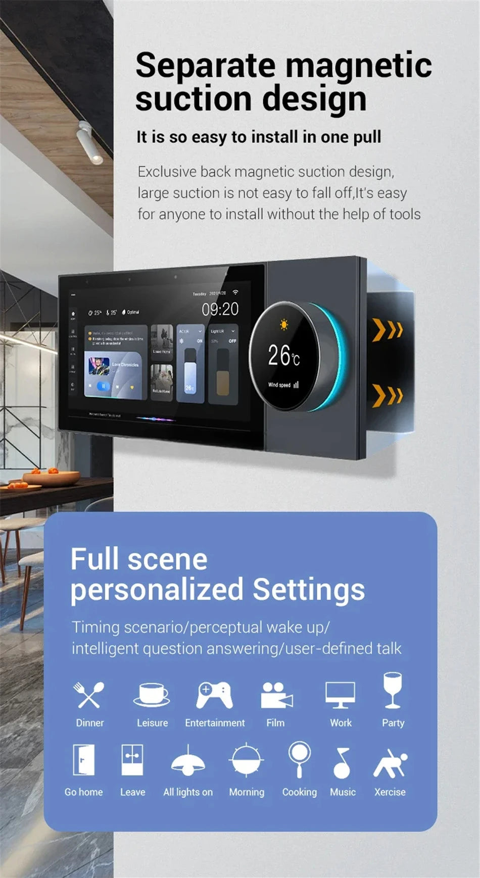 TUYA Smart Home Device Scene control panel Built-in ZIGBEE gateway Bluetooths Audio wall Amplifiers WIFI Background music system - Magic Electronics
