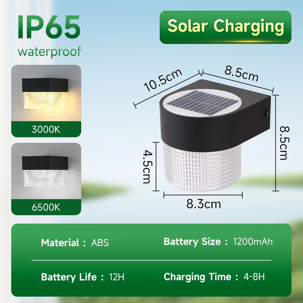 Solar Wall Lamp Outdoor Lighting Solar Lights LED Street Garden Decoration Waterproof Facade Lamps For Patio External Balcony Round Magic Electronics Sa37447a593fd4e1cbb47a73222753c19M Round