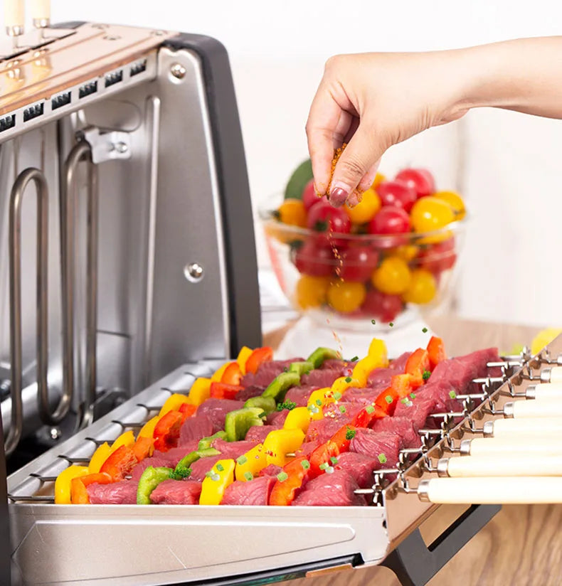 Barbecue Grill Household Automatic Rotating Skewers Machine Smokeless Rotary Electric Grill 220V/1200W Barbecue Grill Magic Electronics Sa39b12480dad40579665874240e5c90aH