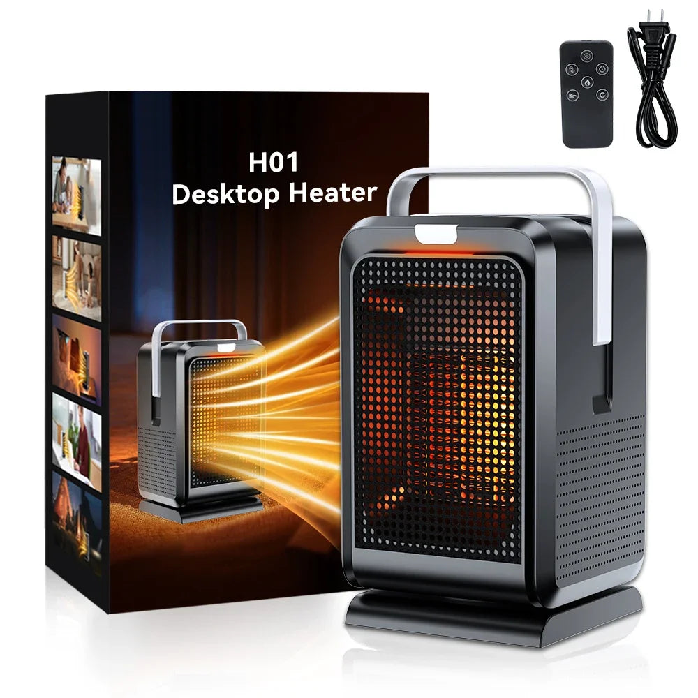 Portable Desktop PTC quick heating shaking head electric both cooling and heating small household With Remote Control 1000W - Magic Electronics