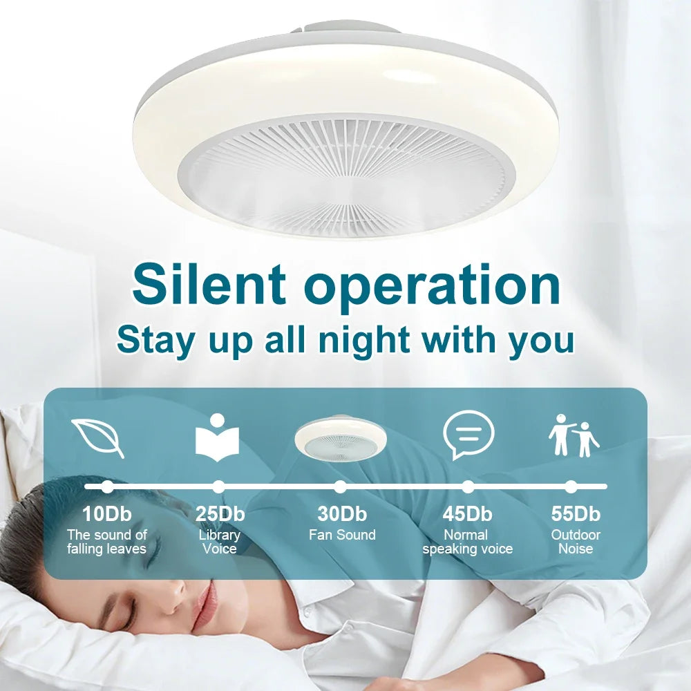 Ceiling Pendant Light Ceiling Fan with Light features silent operation and ventilation for a peaceful night's sleep.