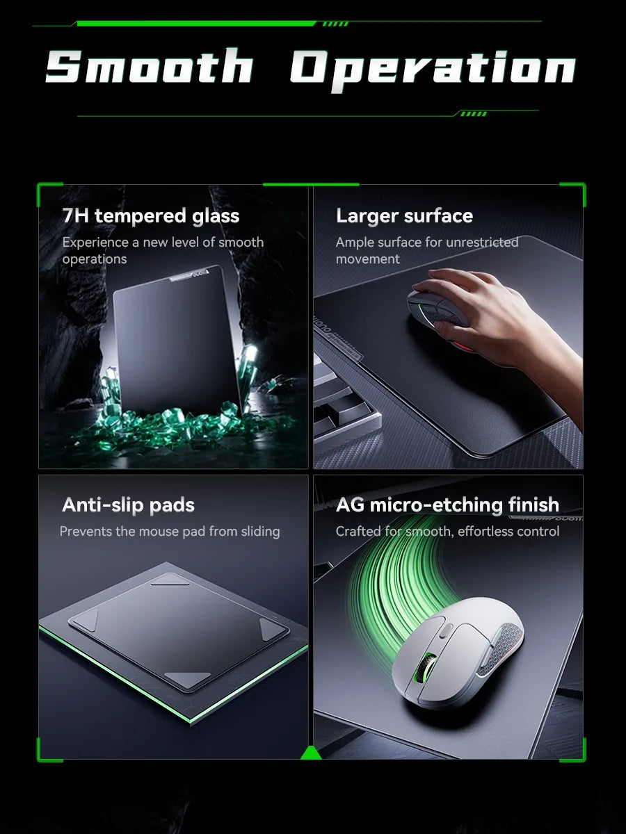 LLANO Tempered Glass Gaming Mouse Pad Game FPS High Speed Smooth CSGO Waterproof and Sweat-proof Table Mat Games Dorm Gifts espo Magic Electronics Sa5eac17f70a8429cbda49995eab6cdc5m