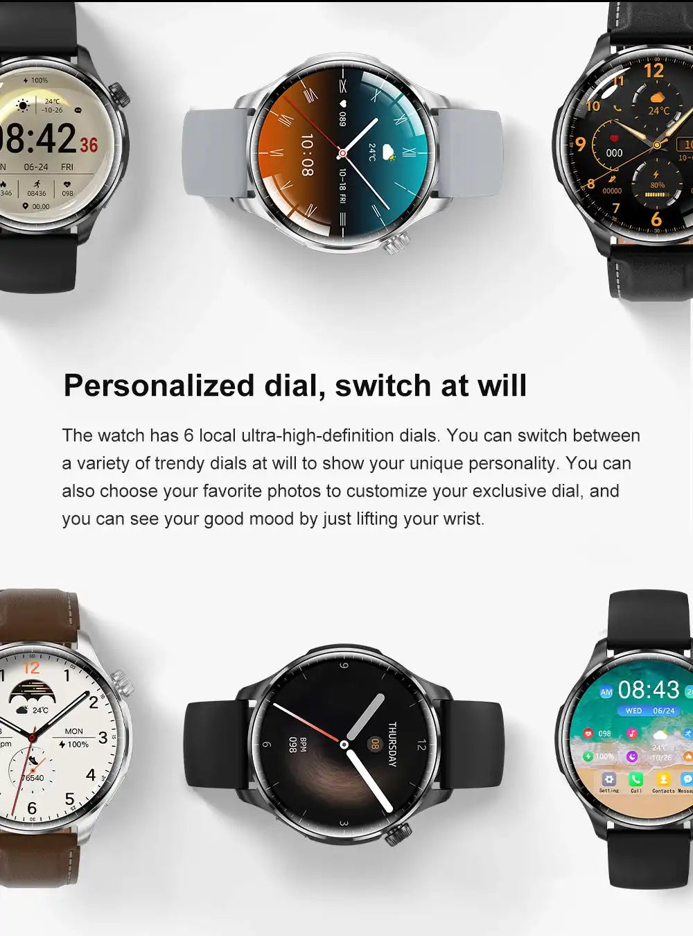 2026 New GPS SmartWatch BluetoothCall IP68 Waterproof AMOLED Screen Custom AOD Watch Face Sport Smartwatch Men Women Android iOS - Magic Electronics
