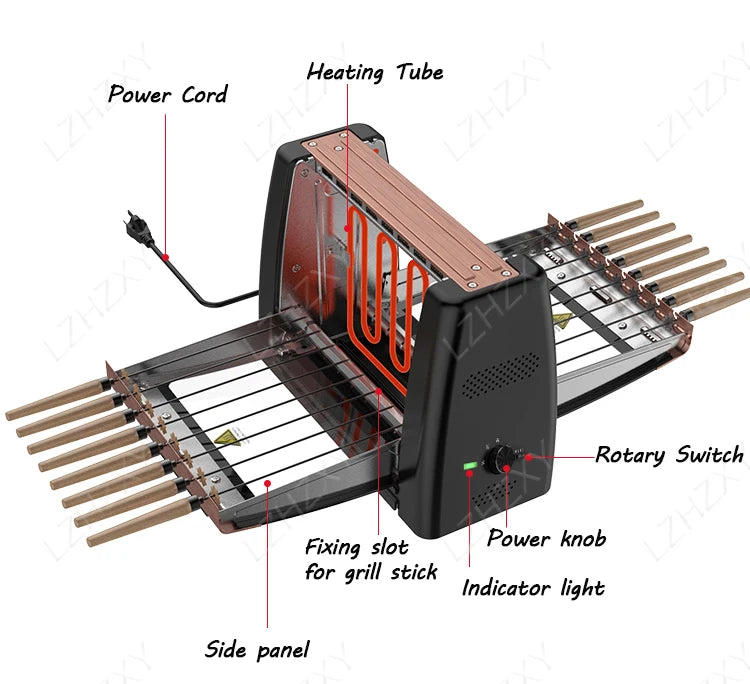 Barbecue Grill Household Automatic Rotating Skewers Machine Smokeless Rotary Electric Grill 220V/1200W Barbecue Grill Magic Electronics Sa676bccd9ef143888feee1439c9f6a01i