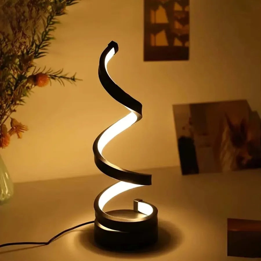 Creative Spiral LED Night Light 3 Colors Dimmable Desk Lamp Reading Light for Living Room Office Desk Bedroom Bedside Decor - Magic Electronics