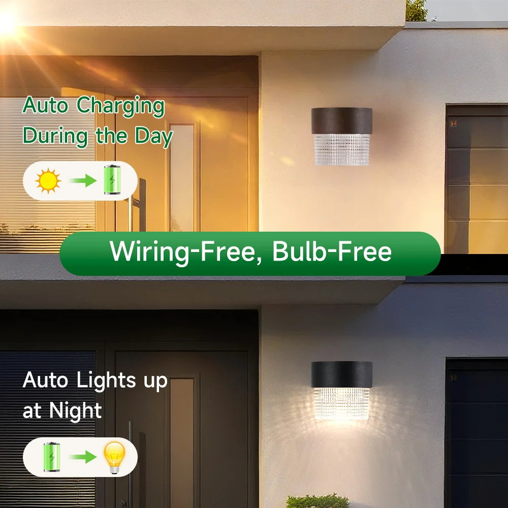 Solar Wall Lamp Outdoor Lighting Solar Lights LED Street Garden Decoration Waterproof Facade Lamps For Patio External Balcony Magic Electronics Sa6ae0eb0d0b44c13998b6037e77a9cb65