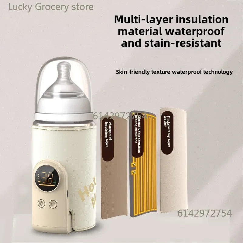 USB Multifunctional High-capacity Baby Feeding Bottle Smart Temperature Control Warmer Screen Newborn Baby Bottle Warmer Sleeve Magic Electronics Sa6ff9b5517af464982abeba52edcb4d3y