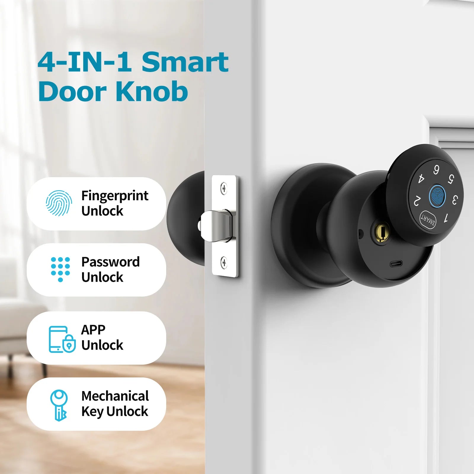 Viladepot Smart Lock Fingerprint Door Lock App Control Passcode Unlock Electronic Touchscreen Keypad Indoor - Magic Electronics
