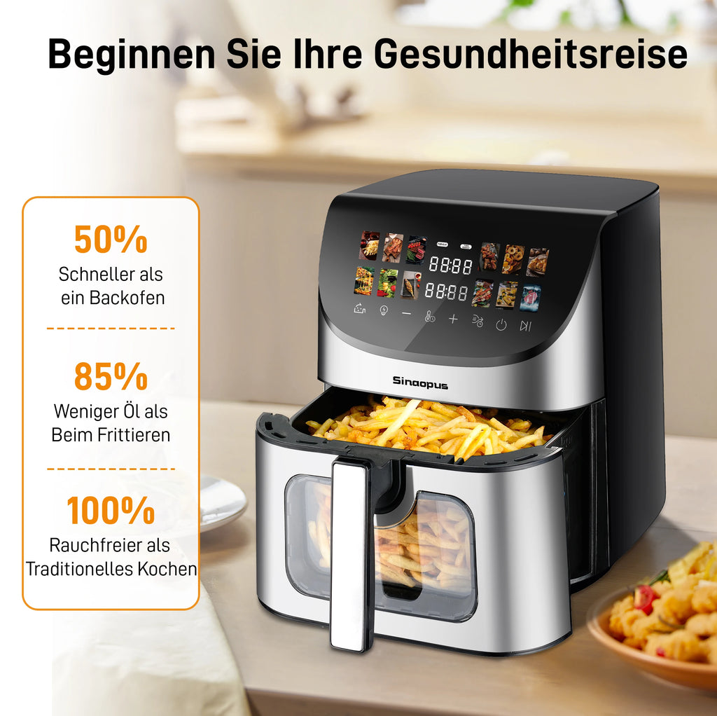 8L Smart machine Hot fryer Multi Function air fryers Smart machine Viewing Window & oven Oilless Cooker with LED Touch Control Magic Electronics Sa86859b57ba44dc781bd8ccf976411e7W