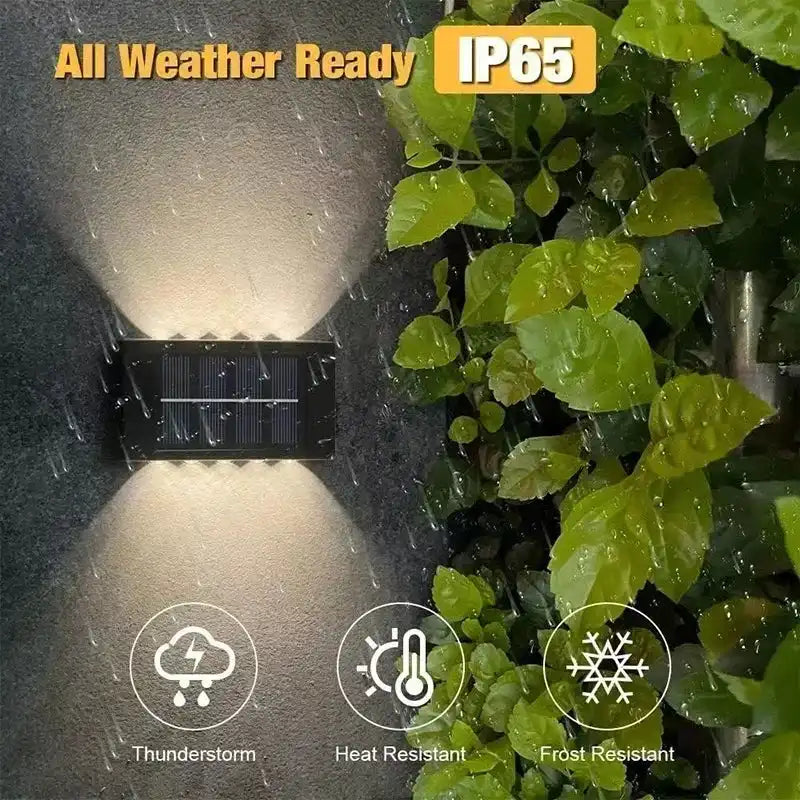 Solar Wall Lamp Outdoor Waterproof Solar Lights Up And Down Convex lens Lighting For Garden Street Landscape Balcony Outdoor Dec - Magic Electronics