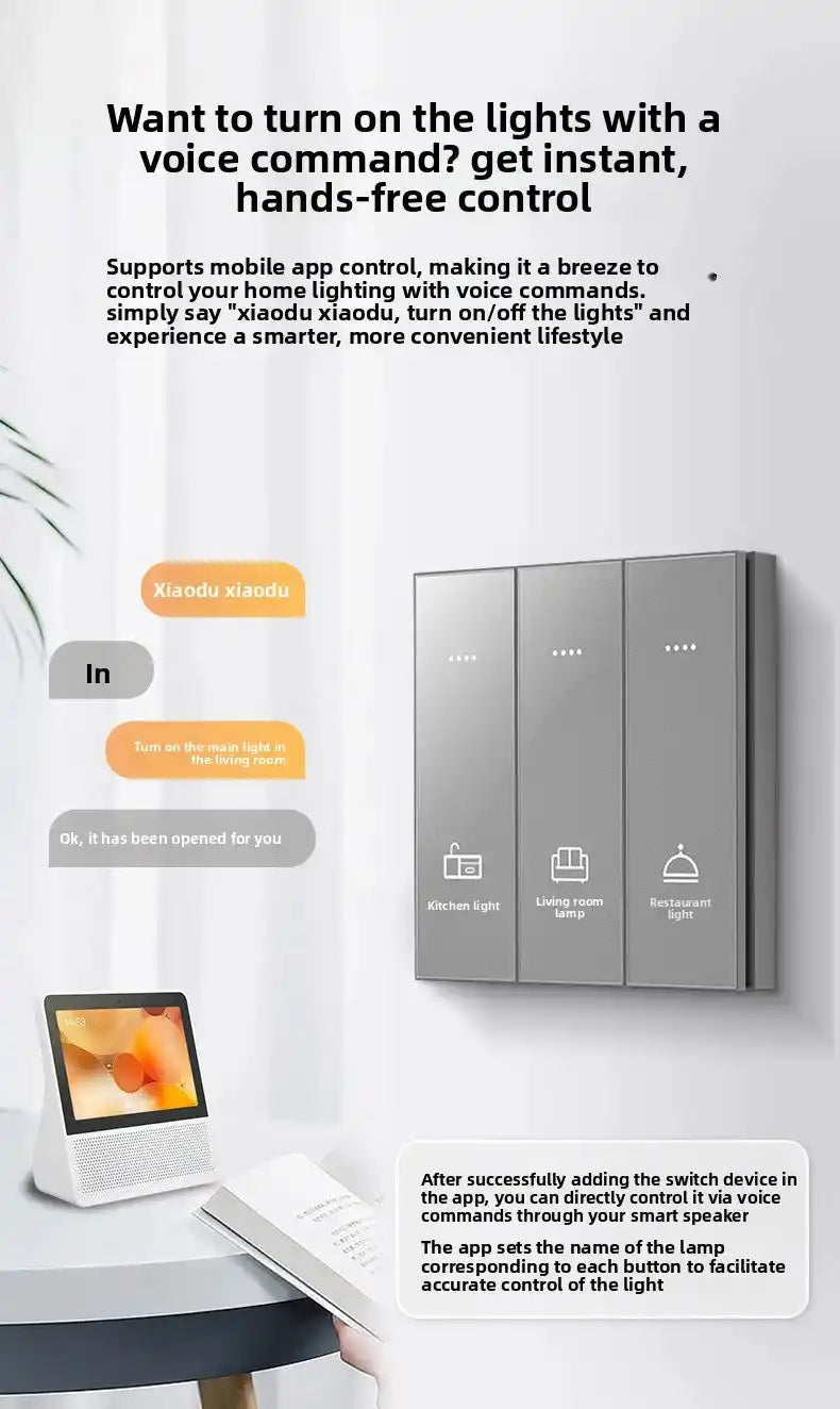 Zigbee Smart Switch Glass Panel Tuya Smart Home App Remote Control With Timer Function Voice Control Intelligent Button Switch - Magic Electronics