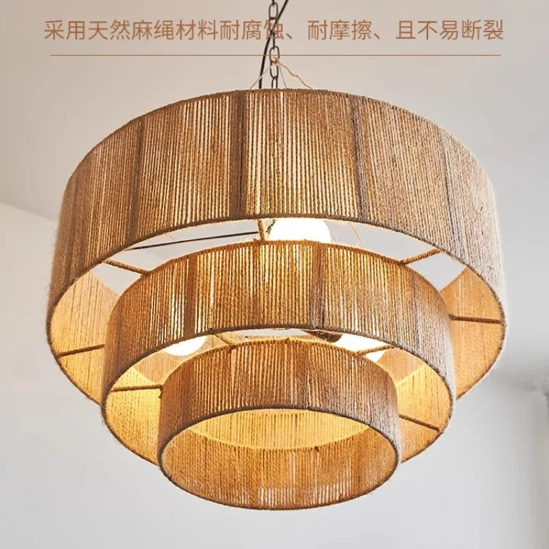 Nordic Hemp Rope Pendant Lights Wabi Sabi E27 Led Chandeliers For Dining Room Minimalism Hanging Lamp Bedroom Light Fixtures Magic Electronics Sa95e12059d004554b38621ddb44e0619F