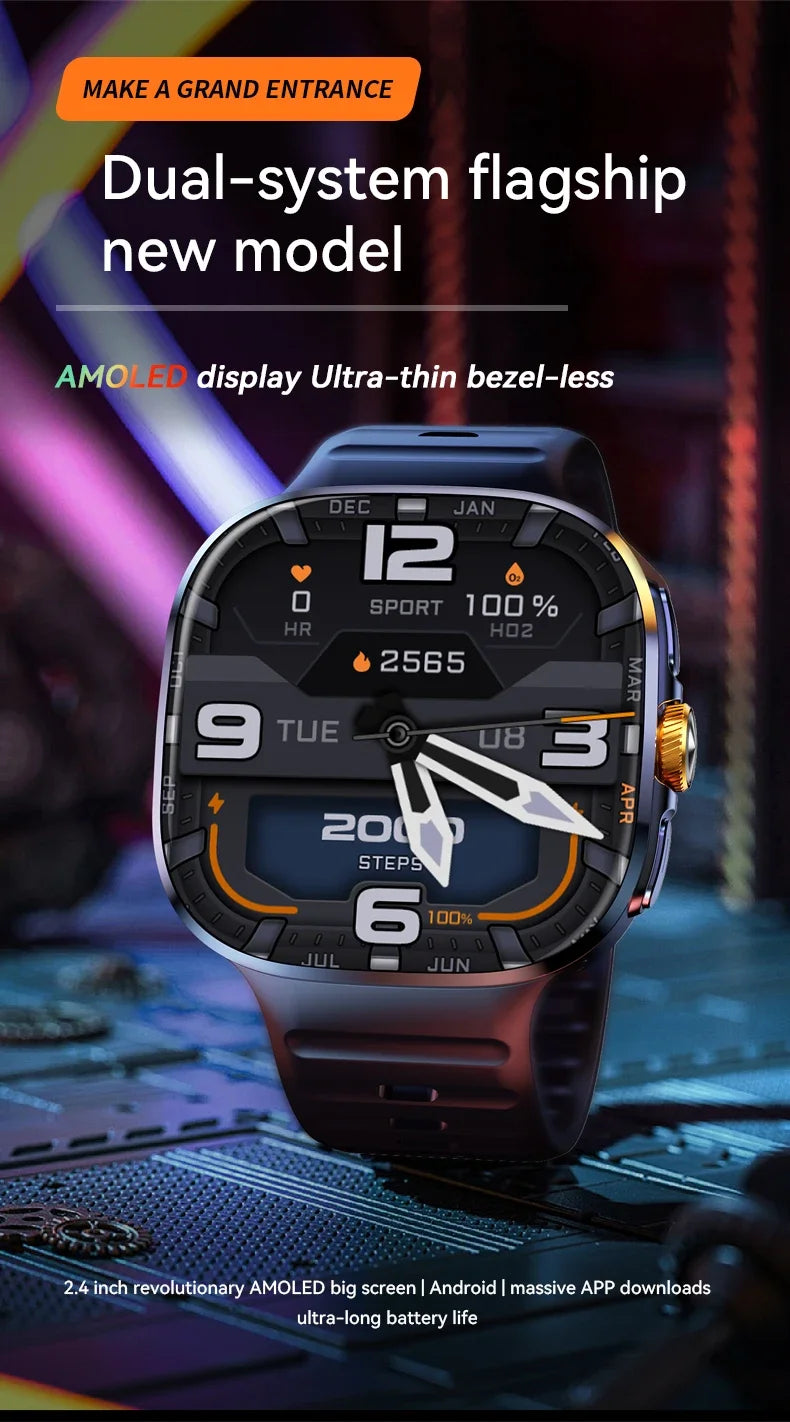 New M99 5G Cellular Version Smartwatch 2.4inch Amoled Larger Screen Android Smart Watch With Rotary Camera Sim Card Slot WIFI - Magic Electronics
