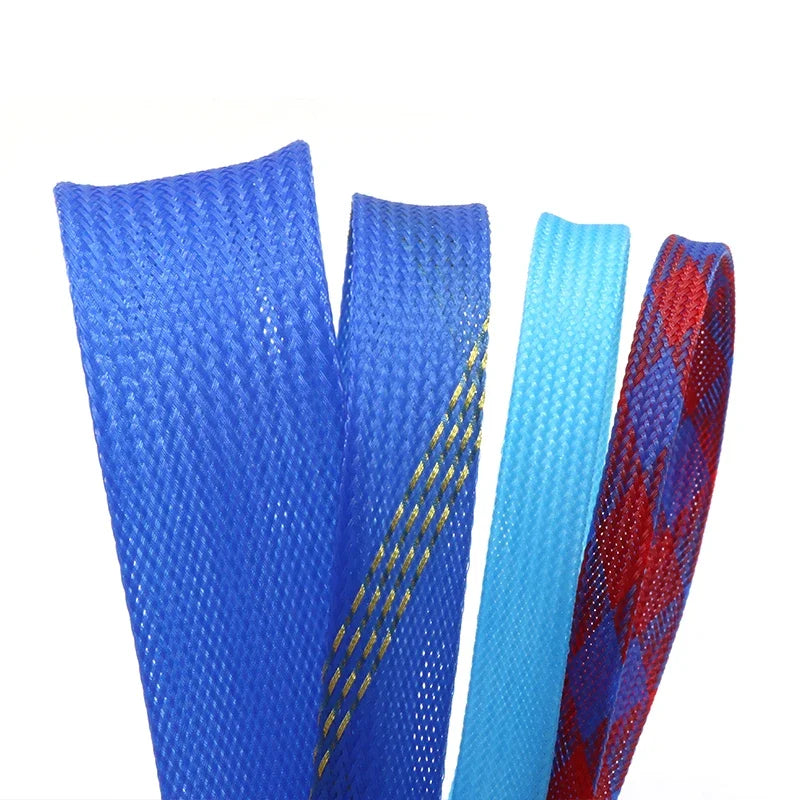 1/5/10M Blue-Gold-Red PET Braided Wire Cable Sleeve 3 4 6 8 10 12 16 20 25 30 40mm Tight High Density Expandable Magic Electronics Sab4923d6e584452295318dcc4e26466ae_83f36f74-85a1-4600-ad15-ab78d7bd472e