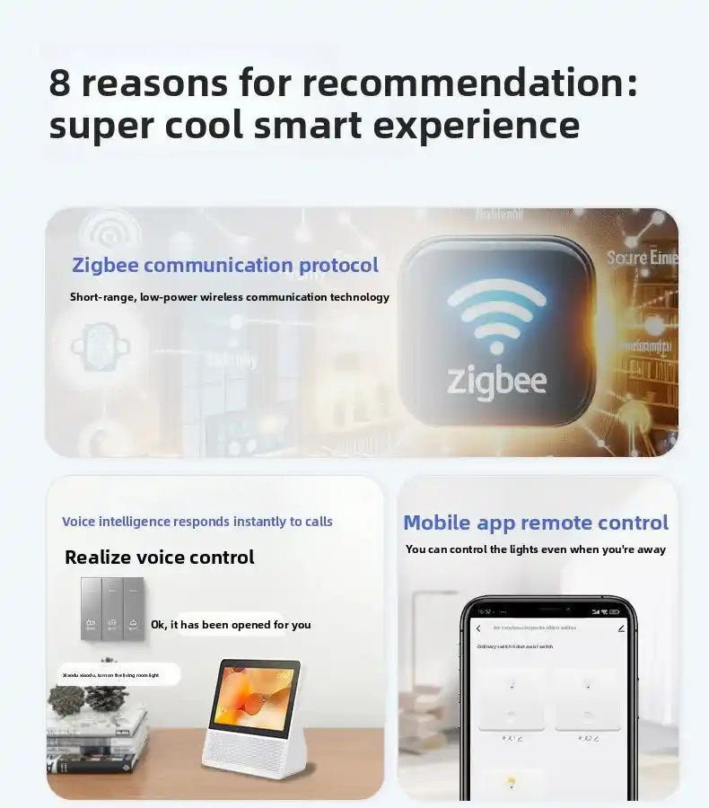 Zigbee Smart Switch Glass Panel Tuya Smart Home App Remote Control With Timer Function Voice Control Intelligent Button Switch - Magic Electronics