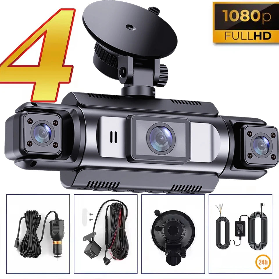 DashCam Car Dvr Video Recorder 4 Channels 360° WIFI Front inside Rotatable Rear View Camera 24h Parking Monitor Car dash cam 4Lens-Hardwire kit Magic Electronics Sabf0a622bd71407893e9e48ca30aa76bS 4Lens-Hardwire kit