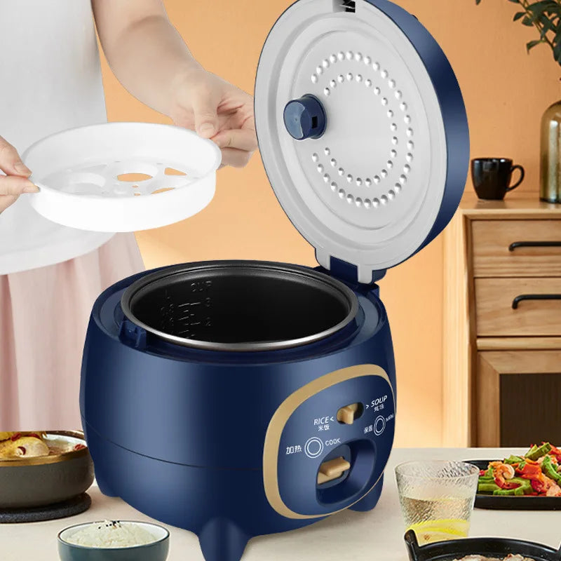 2 IN 1 1.8L Small Rice Cooker Multi-function Stew Pot Household Non-stick Inner Pot Electric Cooking Pot with Steamer Magic Electronics Sac973a4c395e40af990a80950cd6d918L