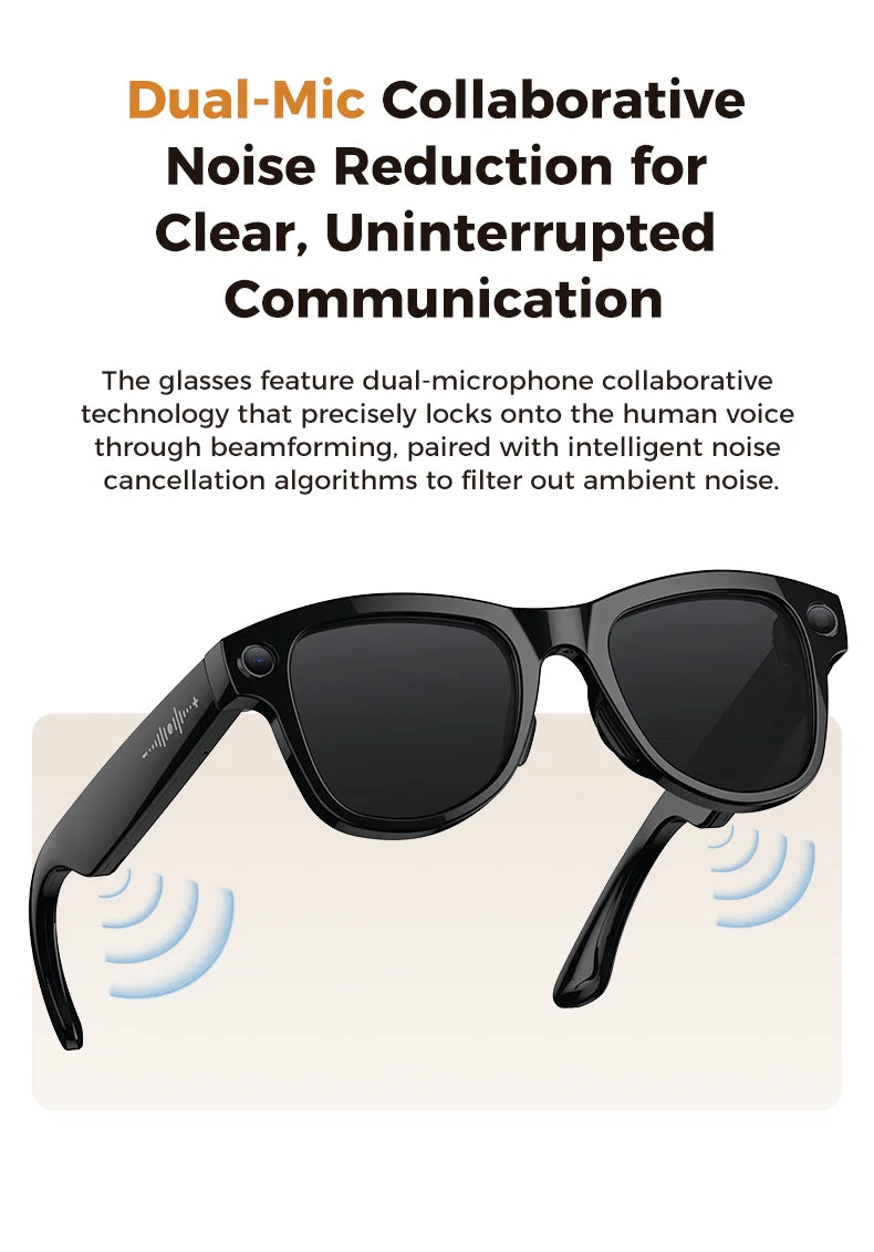 AI Smart Glasses with Camera 1200P M02 Ultra ChatGPT Voice Control 32GB Real-time Translation 3600mAh Charging Case Sunglasses Magic Electronics Saca37346be5e4b598dde9e75710eed44F