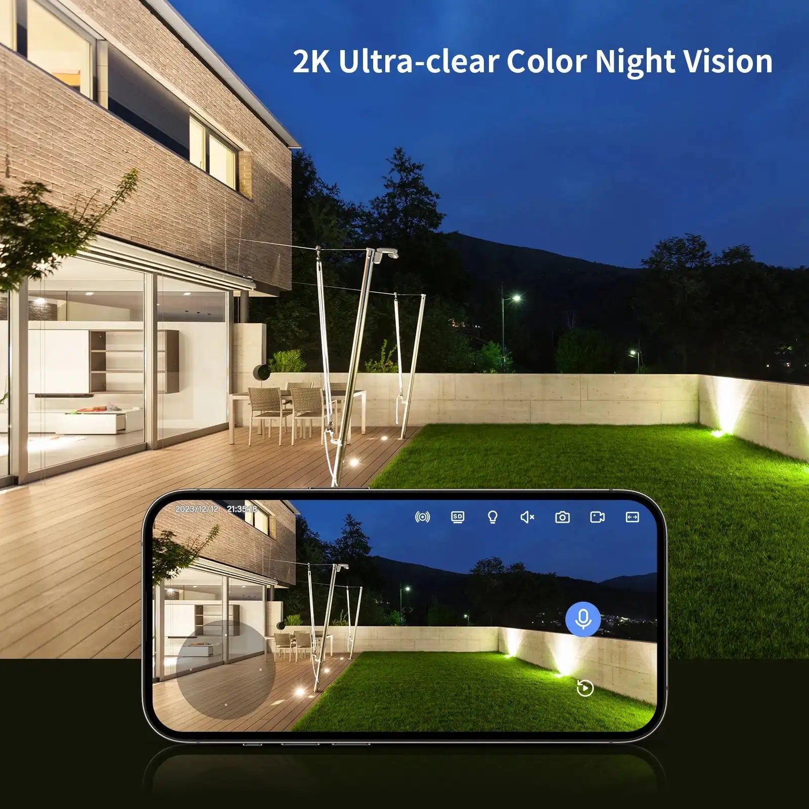 Jennov Outdoor/Indoor Security Cameras 2K HD Wireless WiFi Color Night Vision IP66 Waterproof Pet Dog Cat Baby Monitor Camera - Magic Electronics