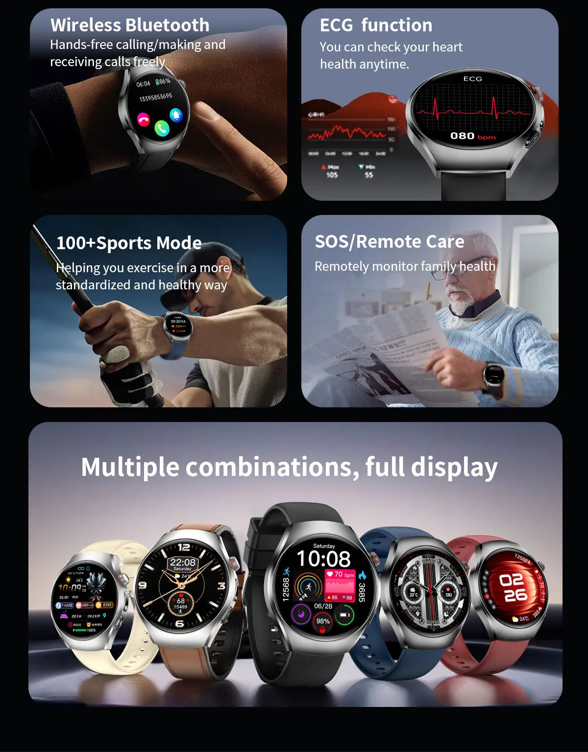 2026 New Accurate Body Health analysis Smart Watch Men ECG Blood lipids Uric acid Blood Pressure Body Fat Voice Call Smartwatch Magic Electronics Sacd9c7ca8e084fd59d5d6c3c950624f5f