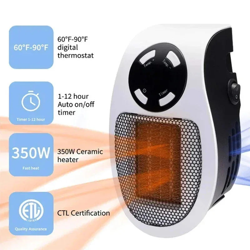 350W Portable Heater Electric Heater Convenient Room Heater Remote Control Wall Mounted Heater Winter Heating Home Appliance - Magic Electronics