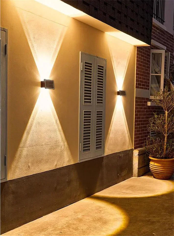 Solar LED Light Wall Lamp Outdoor Waterproof High Brightness Up And Down Luminous Lighting for Outdoor Garden Decoration - Magic Electronics