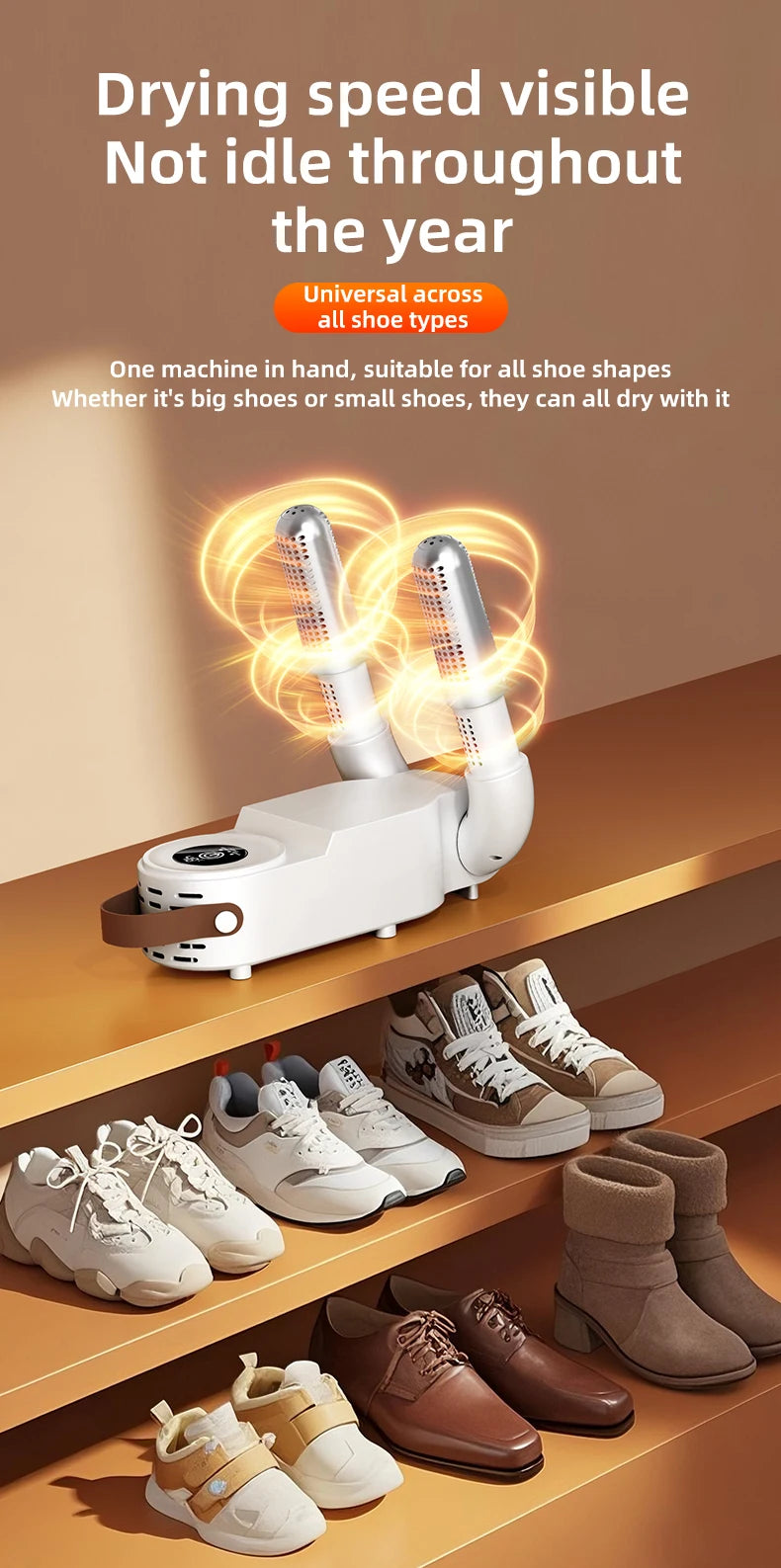 HOMEFISH Intelligent Shoe Dryer Quick Drying Deodorizing Sterilizing Adjustable Timer Household Shoe Warmer And Heater - Magic Electronics