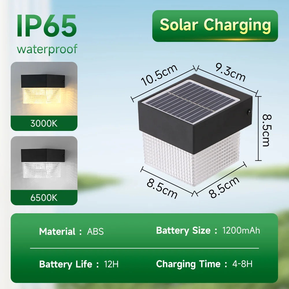 Solar Wall Lamp Outdoor Lighting Solar Lights LED Street Garden Decoration Waterproof Facade Lamps For Patio External Balcony Square Magic Electronics Saef79254680947b097fcdc3d2a1283211 Square