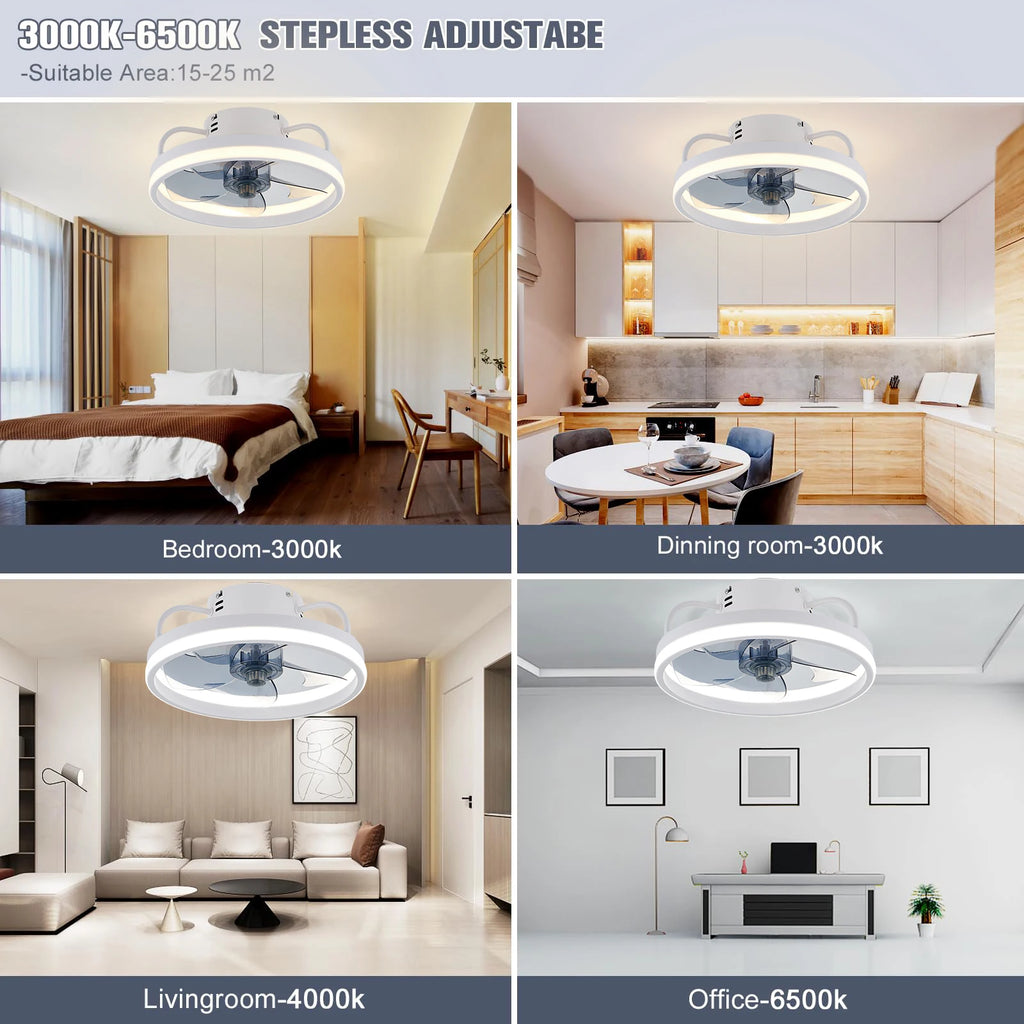 LED Ceiling Light Fan With Remote Control Lamp For Living Room Bedrooms Fans For Large House Decoration Home Lighting Fixtures