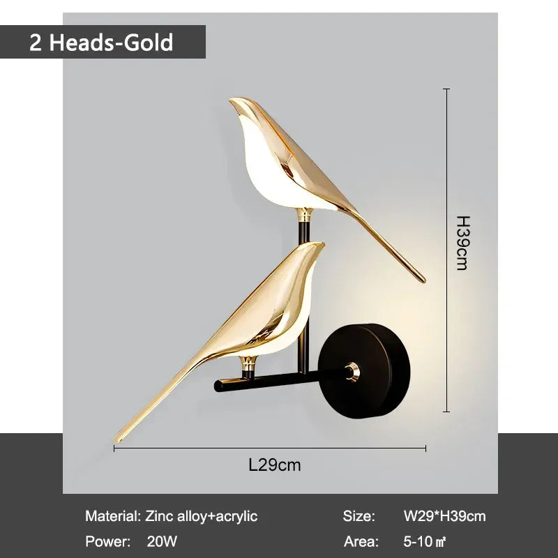 LED Gold Silver Magpie Bird Pendant Light Chandelier for Bedroom Living Room Indoor Hanging Lamp AC110v 220v Drop Shipping Gold-2 Heads Magic Electronics Sb02d11bff1e541c789e6363cb911d637X Gold-2 Heads