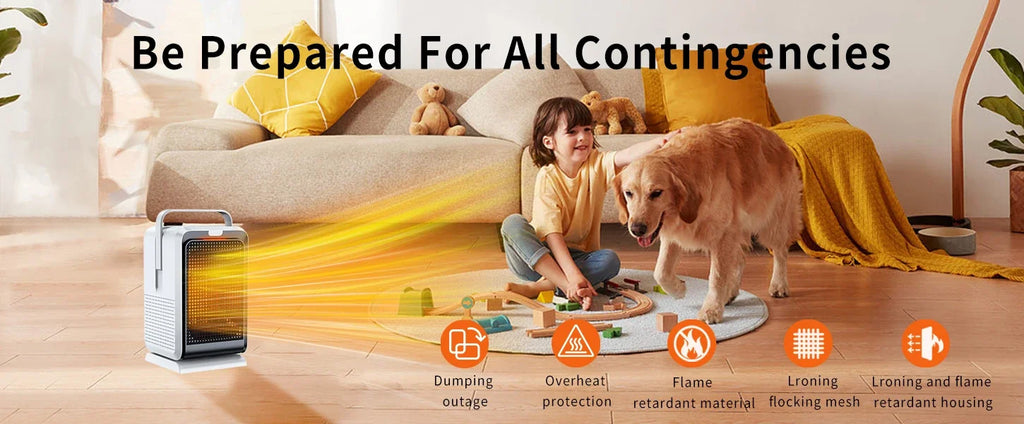 Portable Desktop PTC quick heating shaking head electric both cooling and heating small household With Remote Control 1000W - Magic Electronics