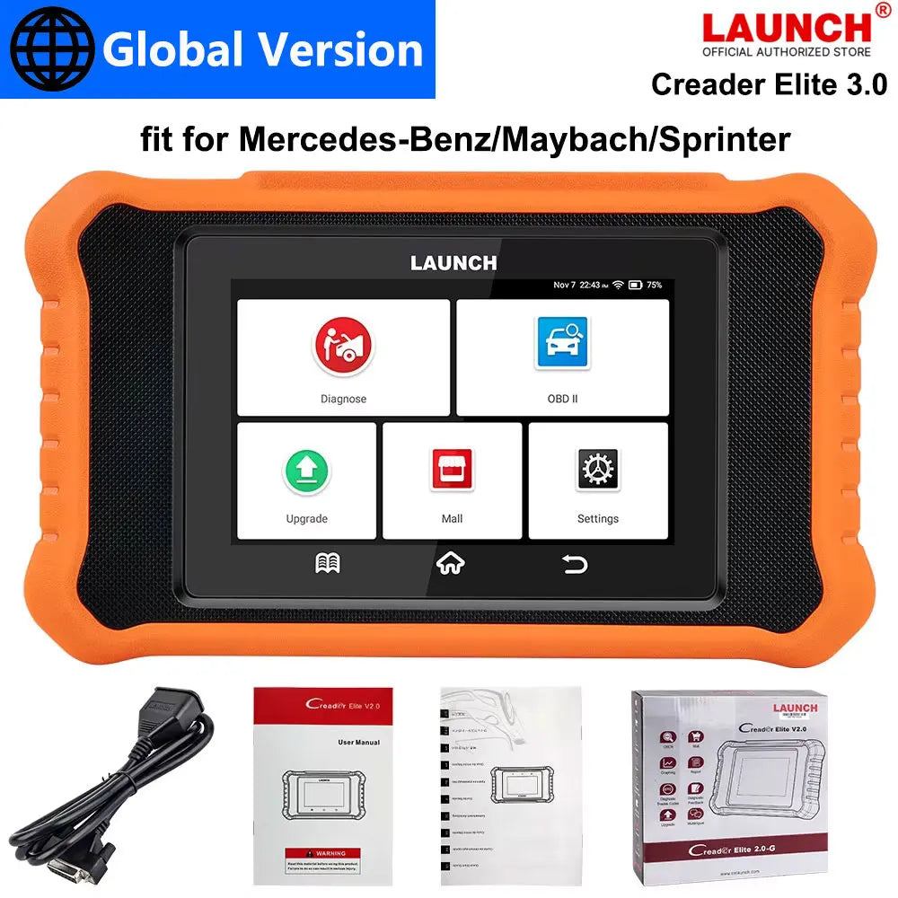 LAUNCH X431 Elite 3.0 for Mercedes-Benz/Maybach/Sprinter OBD2 Scanner,Bi-Directional Full Systems Diagnostic Tool,Lifetime Free For Benz series China Mainland Lifetime Free Update Magic Electronics Sb17dc1017499409688321efb54f75812B For Benz series China 