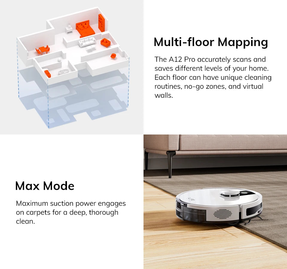 ILIFE A12 Pro Robot Vacuum and Mop Combo,LIDAR Navigation, self collection dust, 3000Pa suction, app/remote control Magic Electronics Sb19dc1379762483aa921f5e338f3cb47Q