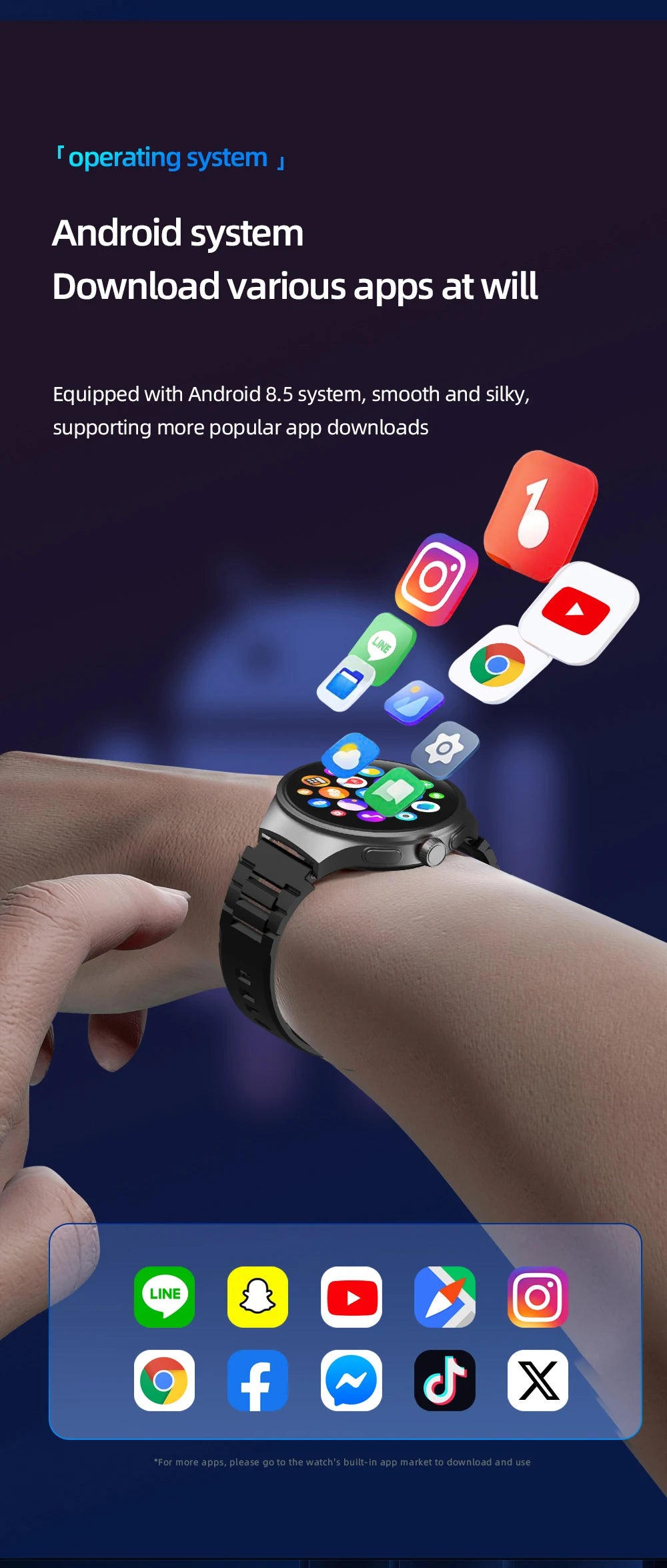 Original VP50 Smartwatch 4G/5G Sim Card Android 10.0 System 180° Pull out Camera GPS WIFI Play Game Compass NFC WIFI Smart Watch Magic Electronics Sb1f7d0096409405f916a225f2d18eebfn