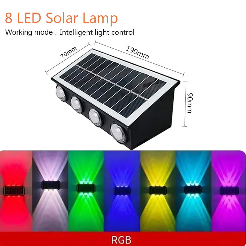Solar Wall Lights Outdoor Solar Lamp Light Sensing Automatic Charging Sunlight Powered Street Light for Courtyard Garden Decor - Magic Electronics