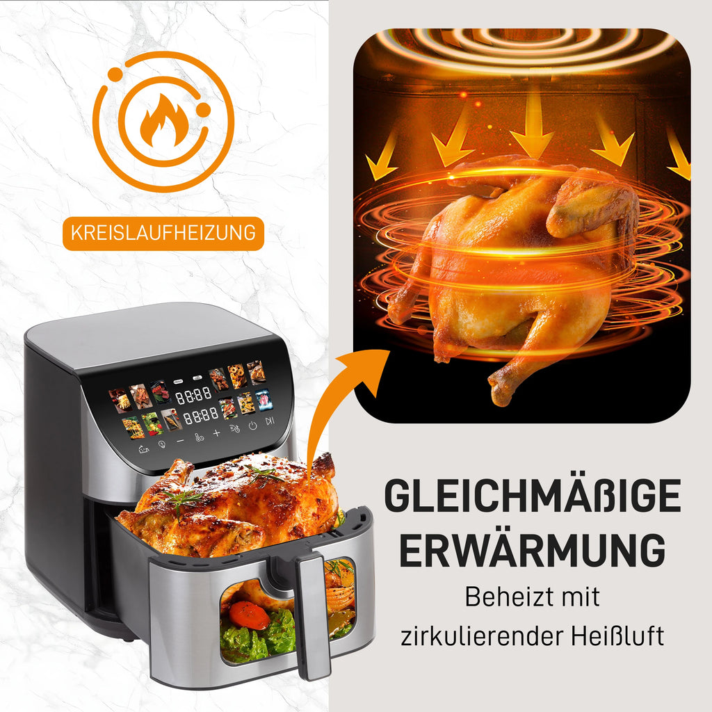 8L Smart machine Hot fryer Multi Function air fryers Smart machine Viewing Window & oven Oilless Cooker with LED Touch Control Magic Electronics Sb2bbf74c5ce04d19924c87f4f7a8d5f7g