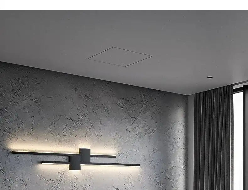 Wall Lamps LED Lights Simple Modern Sofa Living Room Decor TV Background Decoration Wood Grille Bedroom Bar Long Strip Wall Lamp - Magic Electronics