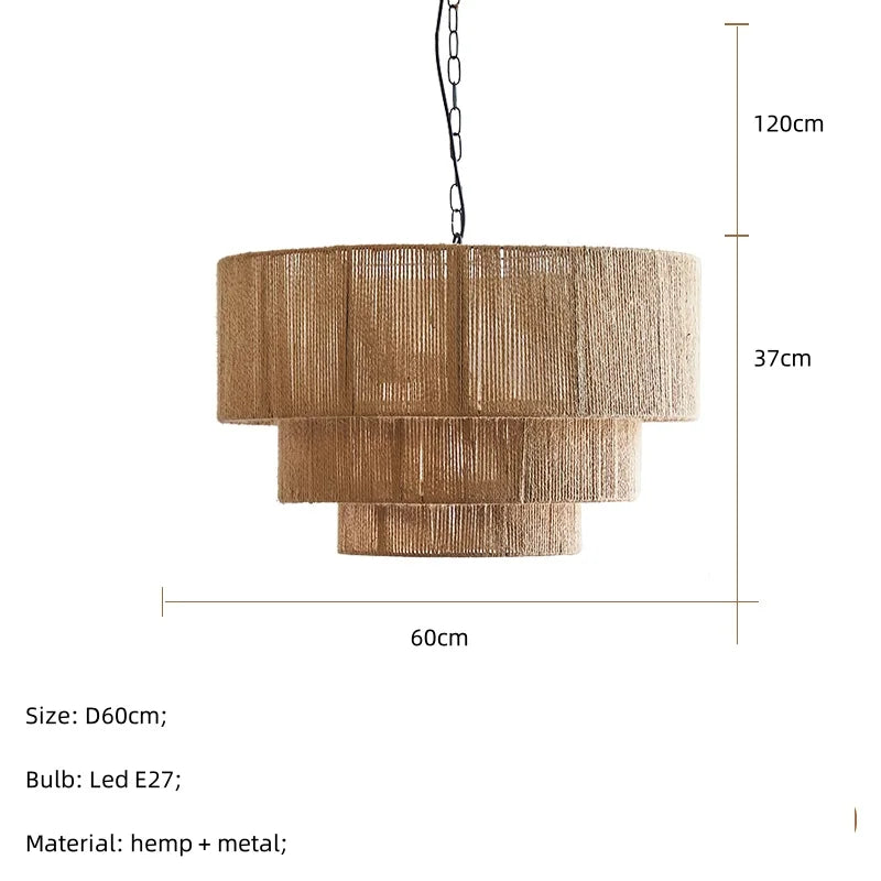 Nordic Hemp Rope Pendant Lights Wabi Sabi E27 Led Chandeliers For Dining Room Minimalism Hanging Lamp Bedroom Light Fixtures D60 H37cm Magic Electronics Sb37a7e85366d47599b5e87ec0bb7fdbcI D60 H37cm