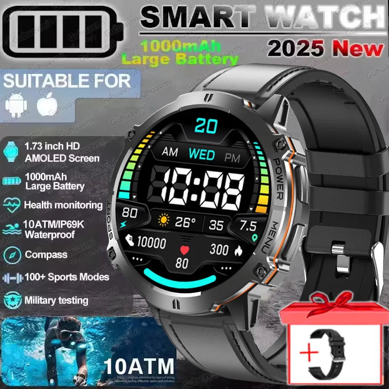 2025 Original TANK X3 Ultra 1000mAh Battery Smart Watch Men GPS Outdoor Sports Fitness Smartwatch 10ATM Waterproof Swim Watches Black Leather Original Box Magic Electronics Sb5233a5f71604655be1ee636184b338eU Black Leather Original Box