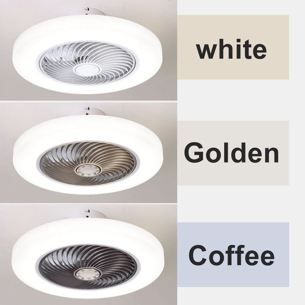 Smart Ceiling Fan Fans With Lights Remote Control Bedroom Decore Ventilator Lamp 52cm Air Invisible Blades Silent