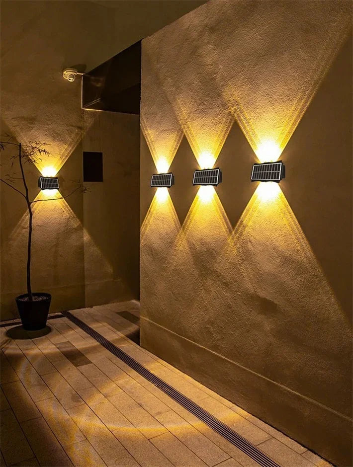 Solar LED Light Wall Lamp Outdoor Waterproof High Brightness Up And Down Luminous Lighting for Outdoor Garden Decoration - Magic Electronics