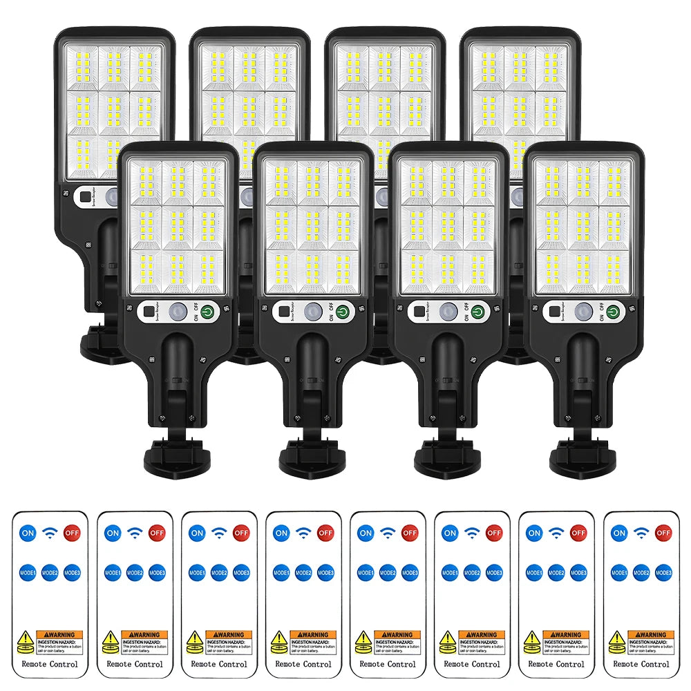 1/8pc Solar Outdoor Floodlight Security Wireless Lamp Illumination for Driveway Patio Garage Pathway Energy-Efficient LED Garden Remote-A-8 PCS Li-ion 18650 battery 1200mAh-White Light Magic Electronics Sb84a0ba40c364c15942d5c42fe8798820 Remote-A-8 PCS Li