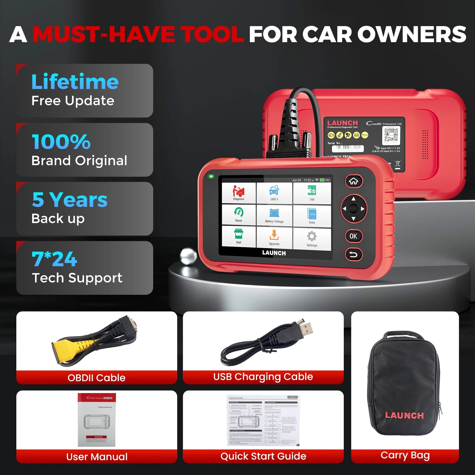2025 LAUNCH OBD2 Scanner CRP123I V3.0 ,New add CAN FD,DOIP, Lifetime Free Update 4 system Diagnostics Tool with 7 Resets Magic Electronics Sb895d7b21ebd43eb8571c84b9c829a67B
