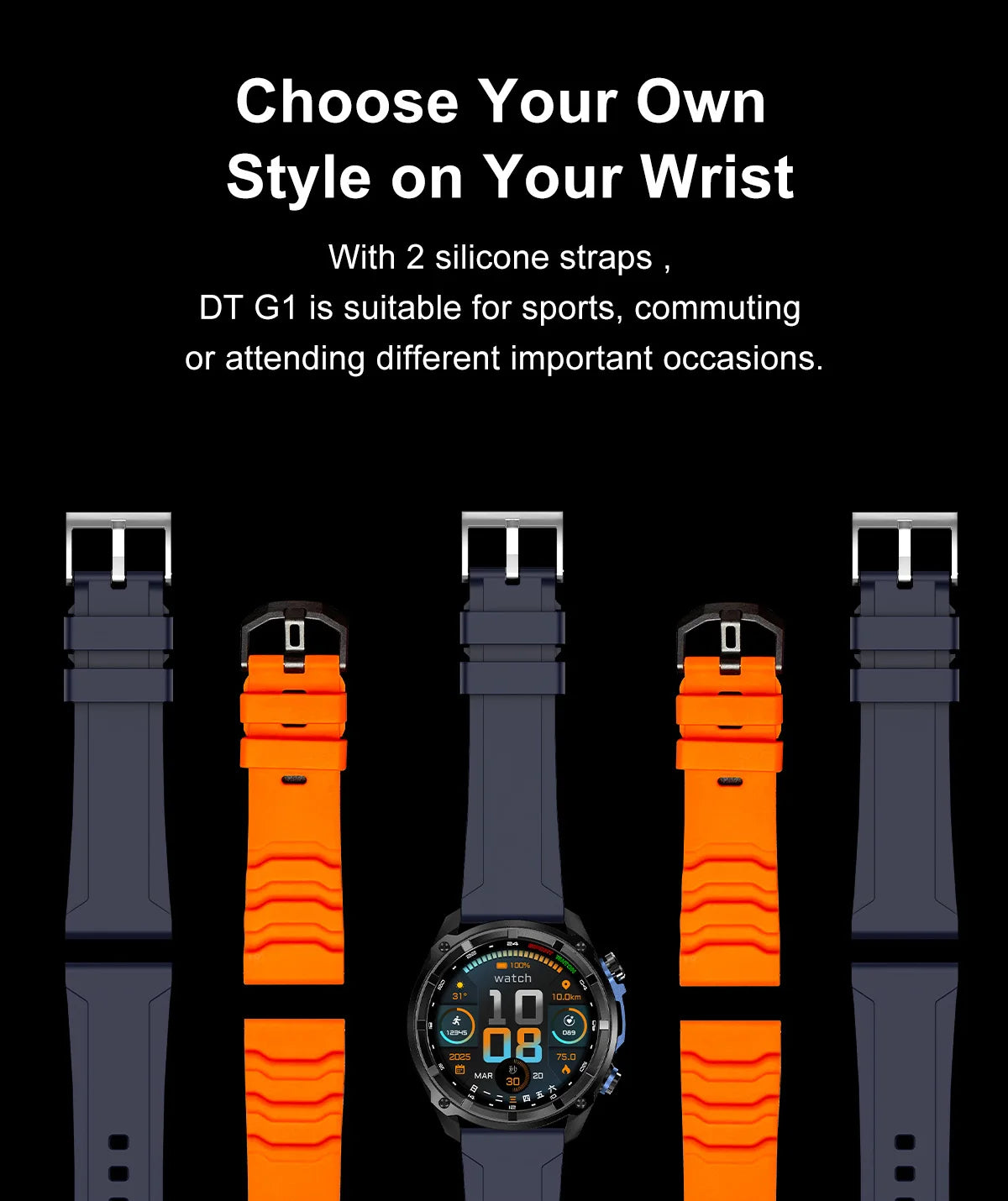 2026 New T-REX Pro Dual-Band AGPS Smartwatch Built-in Offline Map 10ATM Waterproof 30-Days Battery Compass Men Militray Watches - Magic Electronics