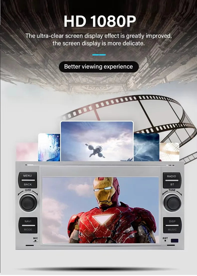7' Car Radio with Wireless Carplay Android Auto Bluetooth FM for Ford Mondeo Fiesta S-max Focus Galaxy Transit Fusion Connect K Magic Electronics Sbb0107f44e7d42478e5ee21324d7fa65n