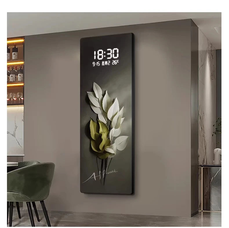 Home electronic clock, living room decoration lights, corridor hanging paintings, light luxury, clock murals - Magic Electronics