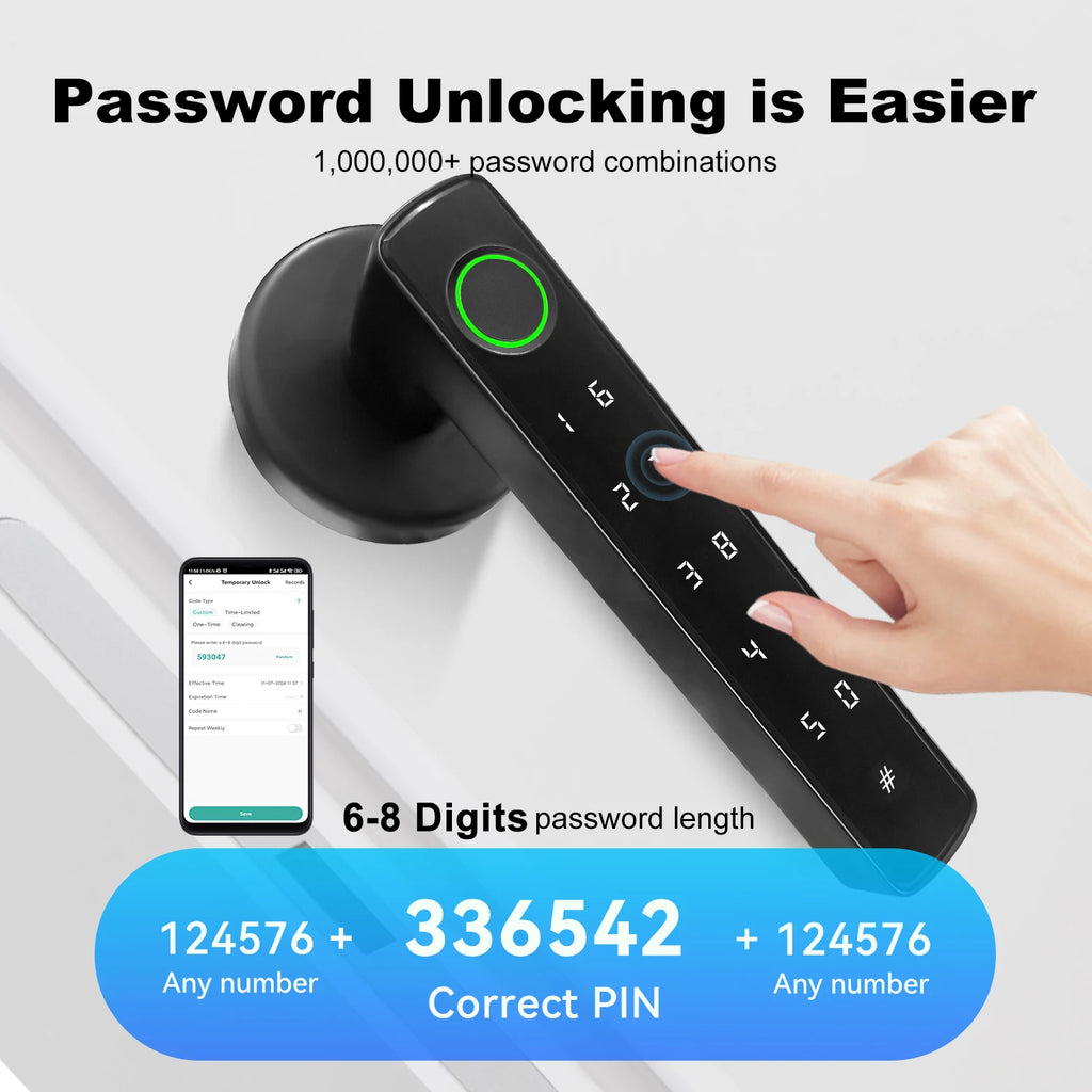 View details for Tuya Bluetooth Fingerprint Electronic Door Handle Lock Smart Lock System Security Protection Smart Home Devices Tuya Bluetooth Fingerprint Electronic Door Handle Lock Smart Lock System Security Protection Smart Home Devices