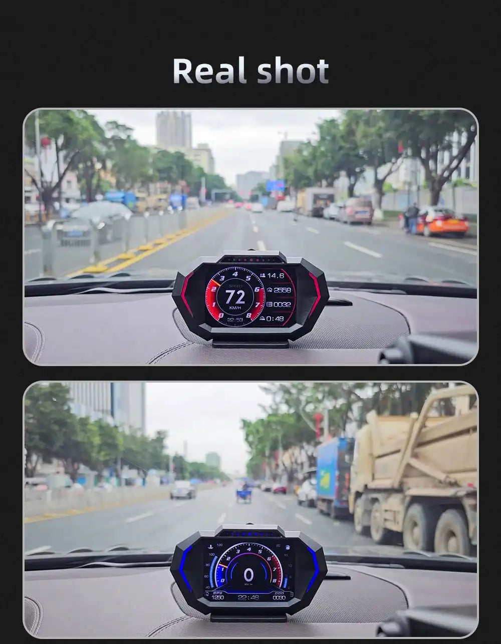 OBD + GPS HUD P24 Car OBD Head Up Display HUD on Board Computer Digital Speedometer Water Temp Fuel Consumption Slope Meter - Magic Electronics