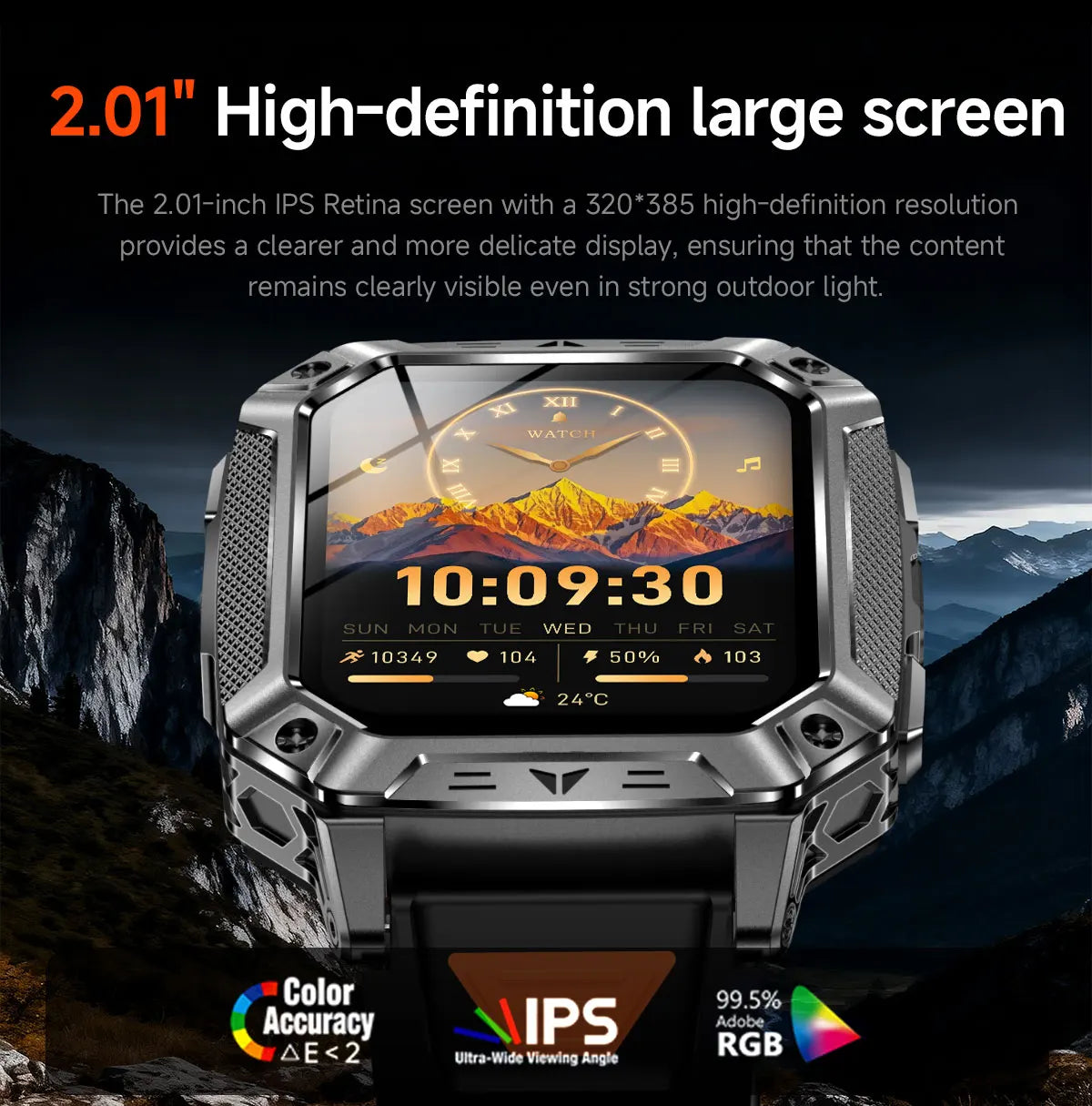 2026 Military outdoor SmartWatch Fitness Clock Men 2.01 inch AMOLED Screen 1400mAh Battery Flashlight Call Waterproof Smart Band Magic Electronics Sbd46de98bedf4001b27b07597dcada43q